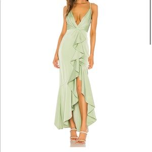 Never worn green high low dress from Revolve